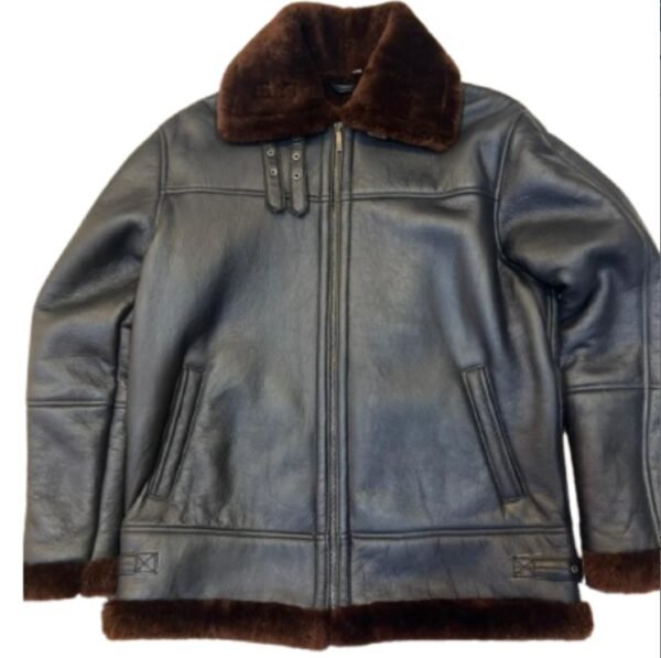 collar fur leather jacket