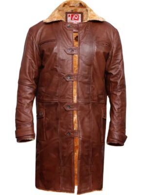 brown leather trench coat mens