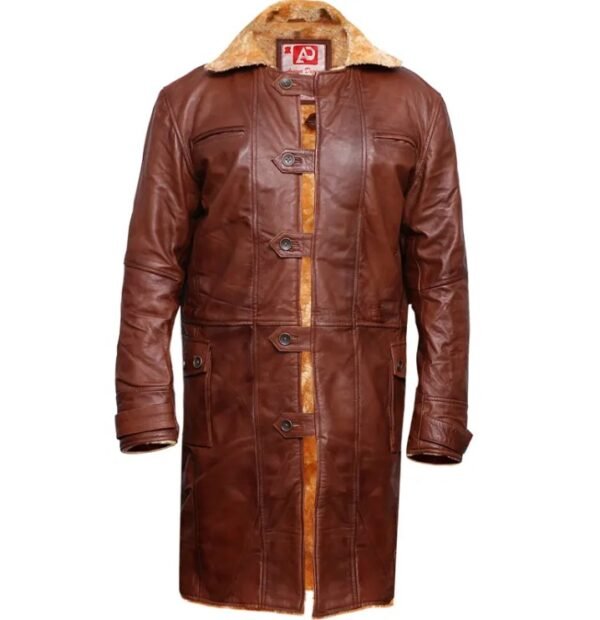 brown leather trench coat mens