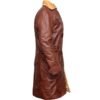 brown faux leather trench coat