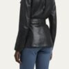 Belted leather moto jacket