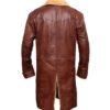brown leather trench coat women's