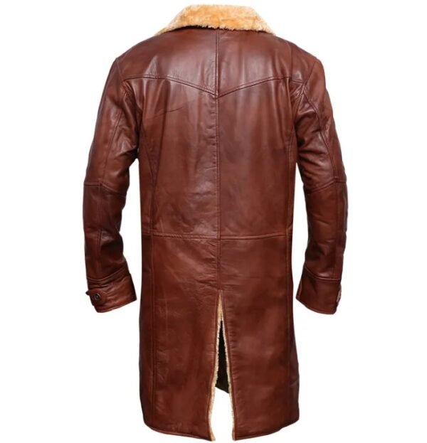brown leather trench coat women's
