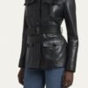Belted Faux Leather Jacket