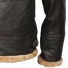 Men's brown genuine leather shearling jacket nearby