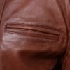 long brown leather trench coat