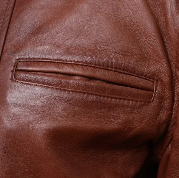 long brown leather trench coat