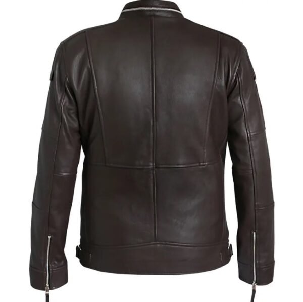 Distressed Brown Leather Jacket Mens
