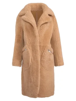 brown shearling coat