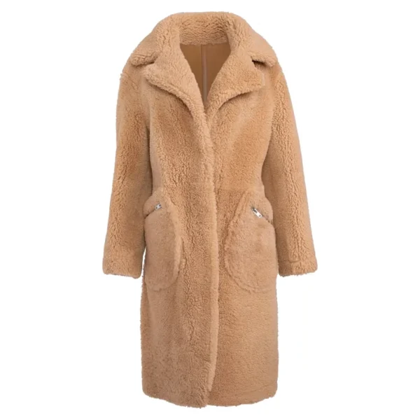 brown shearling coat