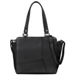 black leather handbag