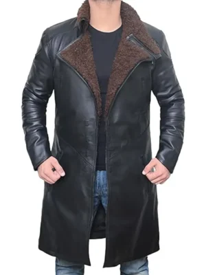 black coat with fur collar mens​​