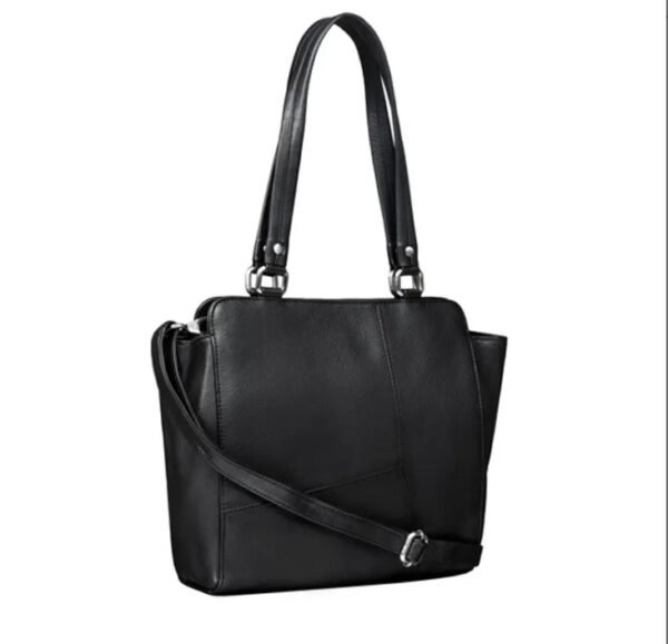 Shoulder bag black leather handbag