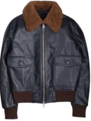 collar fur leather jacket