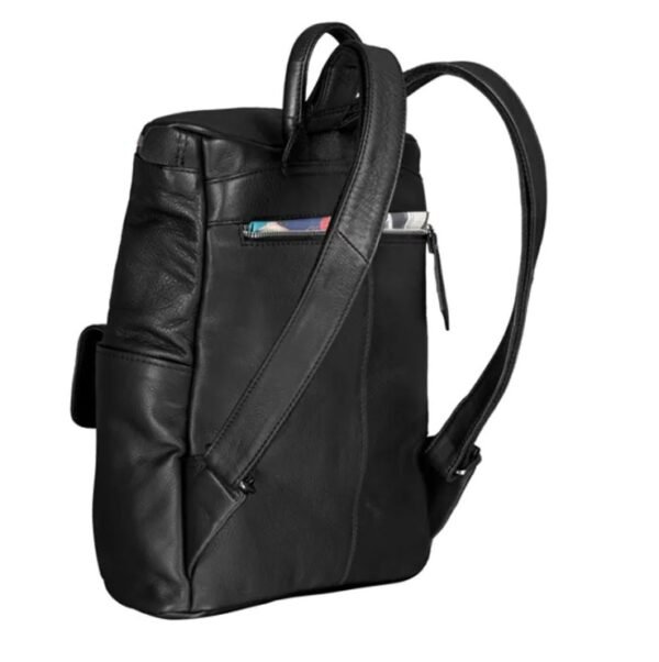black mini backpack leather
