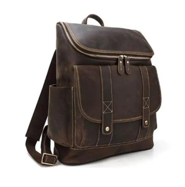 slim backpack leather