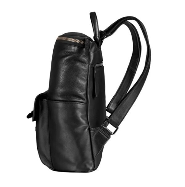 black leather mini backpack