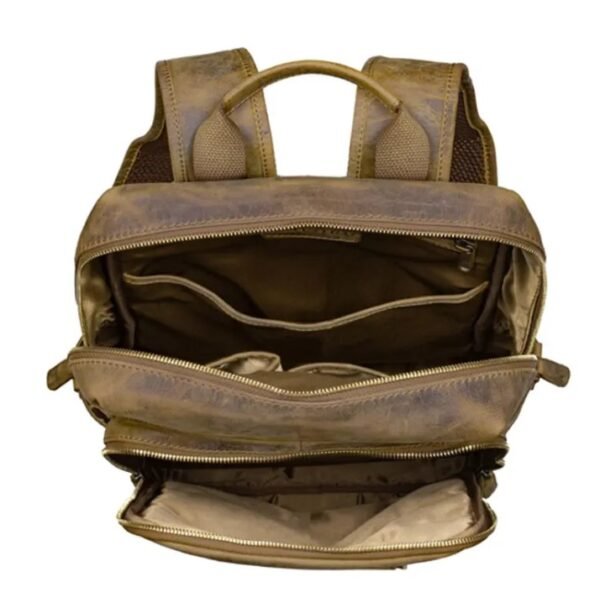 Black leather business backpack