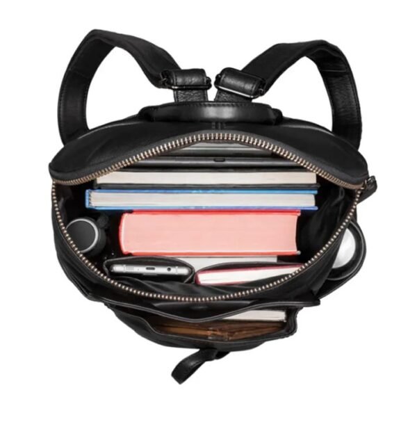 black leather backpack for men
