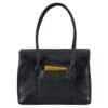 Tote black leather handbag