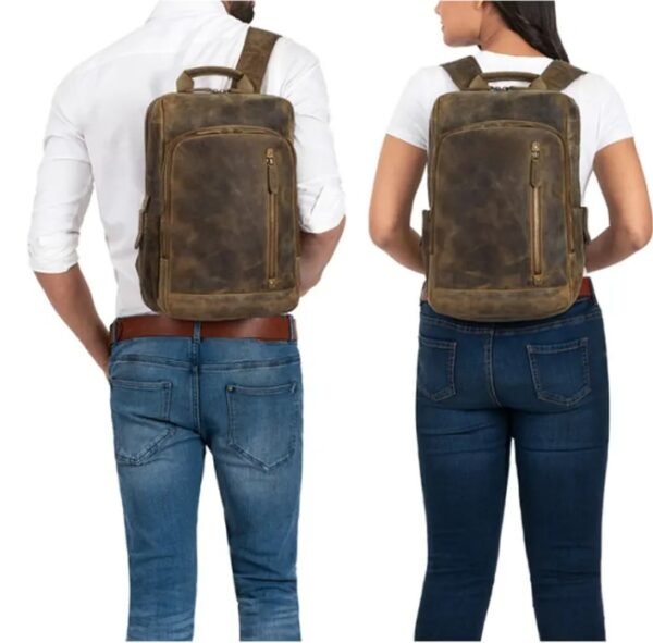 Women's leather business backpack